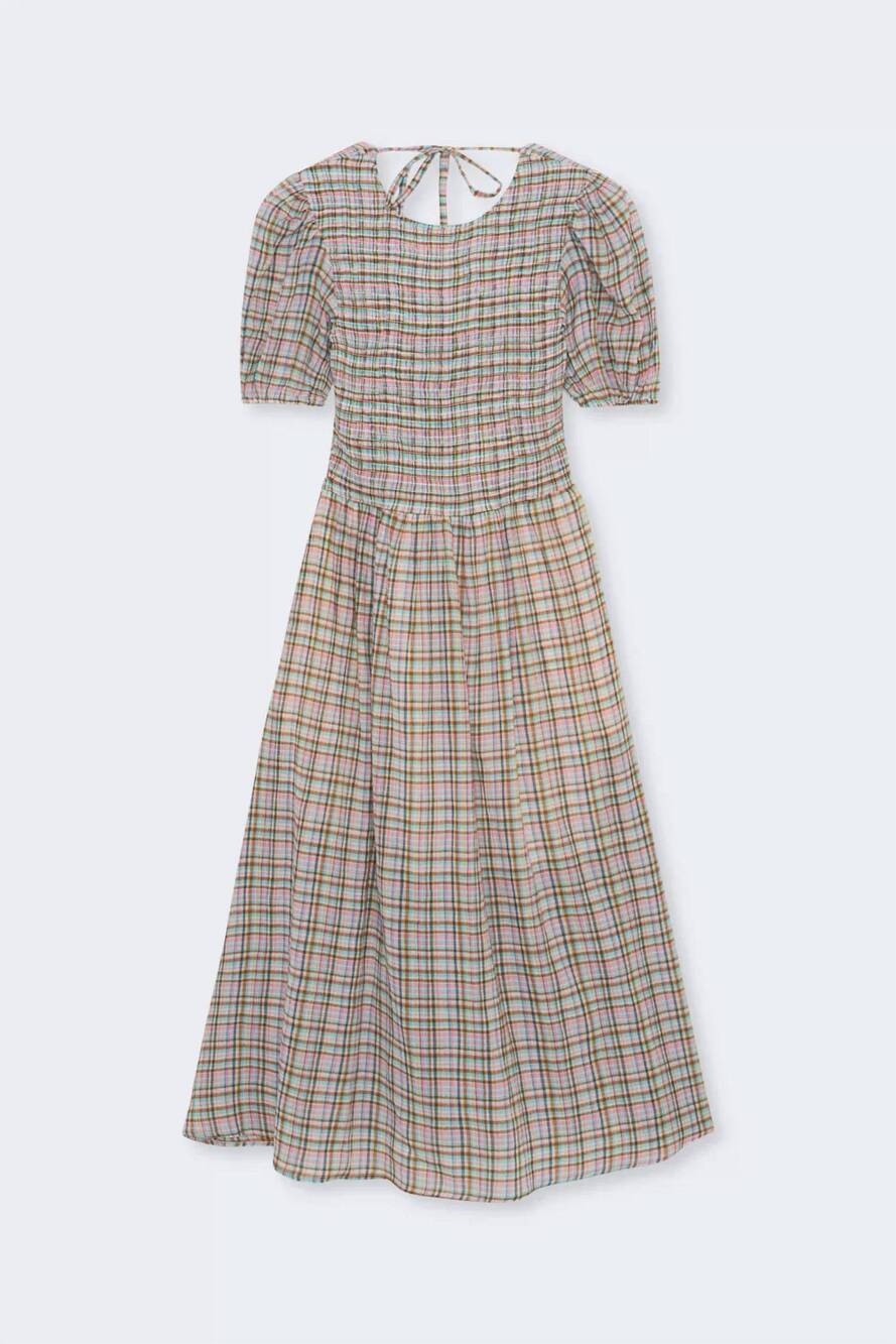 NEW THE NEW SOCIETY women's zinnia check dress in beige